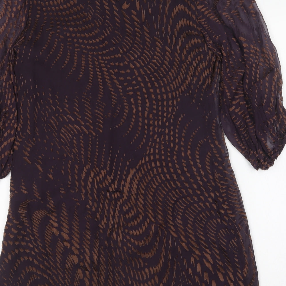 Fenn Wright Manson Womens Purple Silk Basic Blouse Size 12 Square Neck