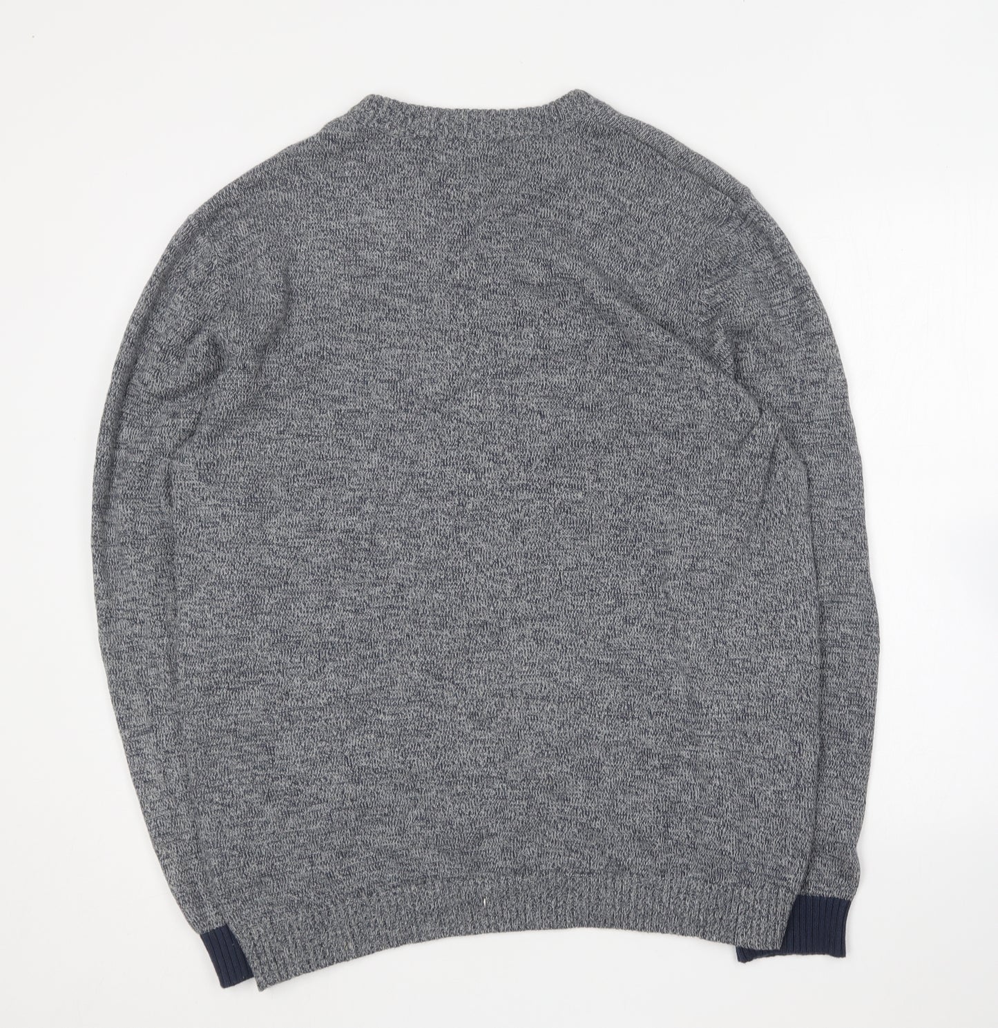JACK & JONES Mens Blue Round Neck Cotton Pullover Jumper Size 2XL