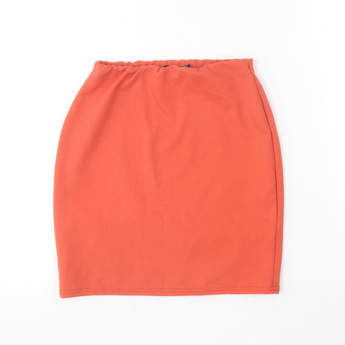 Boohoo Womens Orange Polyester Mini Skirt Size 6