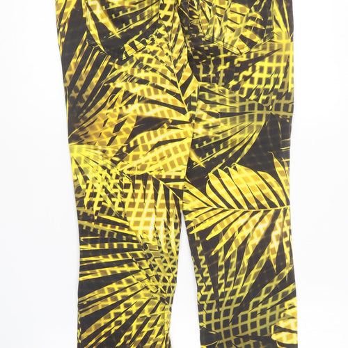 Atelier Gardeur Womens Yellow Cotton Trousers Size 8 L28 in Regular