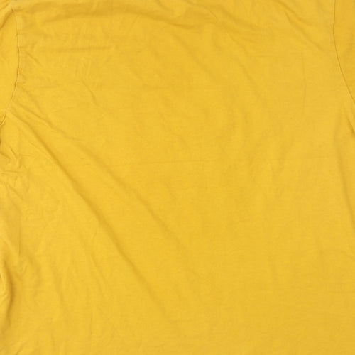 Primark Mens Yellow Cotton T-Shirt Size XL Round Neck