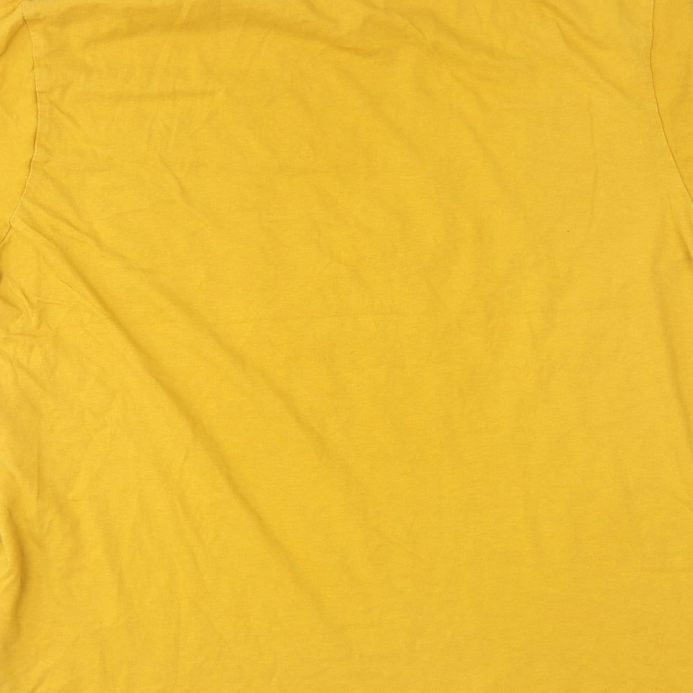 Primark Mens Yellow Cotton T-Shirt Size XL Round Neck