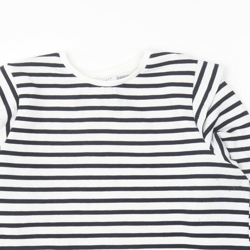 Papaya Womens Blue Round Neck Striped Polyester Pullover Jumper Size L