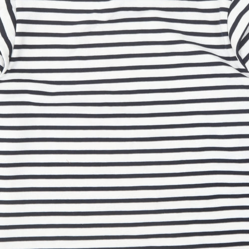 Papaya Womens Blue Round Neck Striped Polyester Pullover Jumper Size L