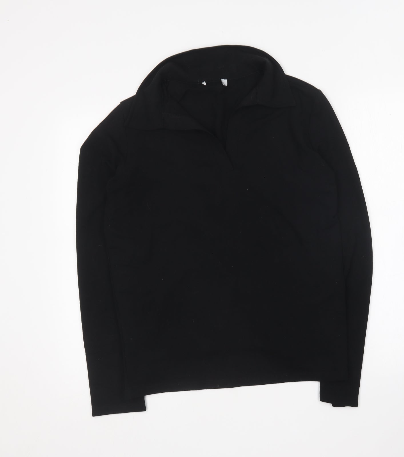 Matalan Womens Black Collared Polyester Pullover Jumper Size 12