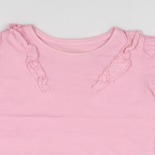 Primark Girls Pink 100% Cotton Jersey T-Shirt Size 4-5 Years Crew Neck Pullover