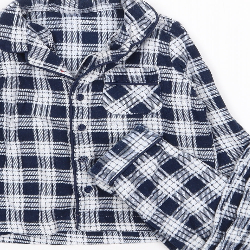 Primark Boys Blue Plaid 100% Cotton Cami Pyjama Set Size 18-24 Months Button