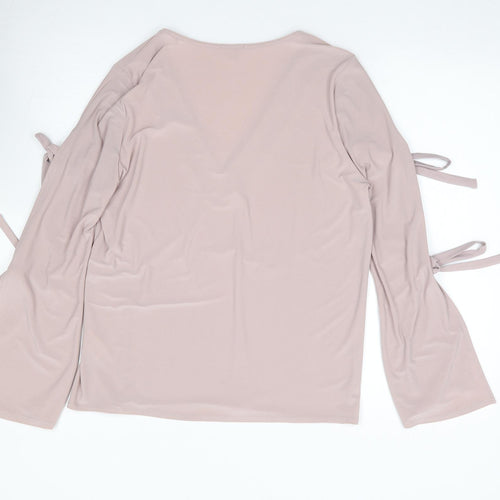 River Island Womens Purple Polyester Jersey Blouse Size 12 V-Neck