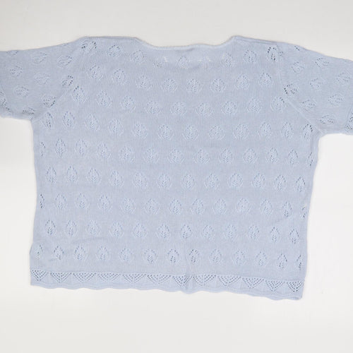 Marks and Spencer Womens Blue Round Neck Acrylic Pullover Jumper Size 18