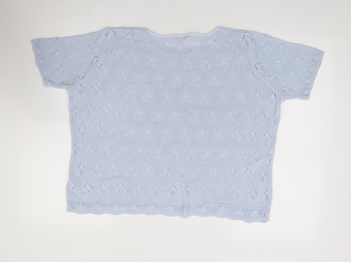Marks and Spencer Womens Blue Round Neck Acrylic Pullover Jumper Size 18
