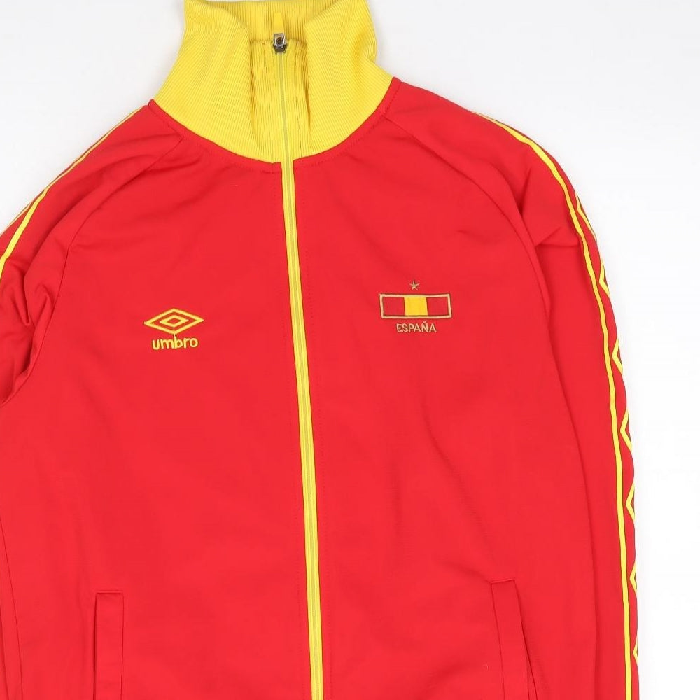 Umbro Mens Red Geometric Polyester Full Zip Sweatshirt Size M - Spain