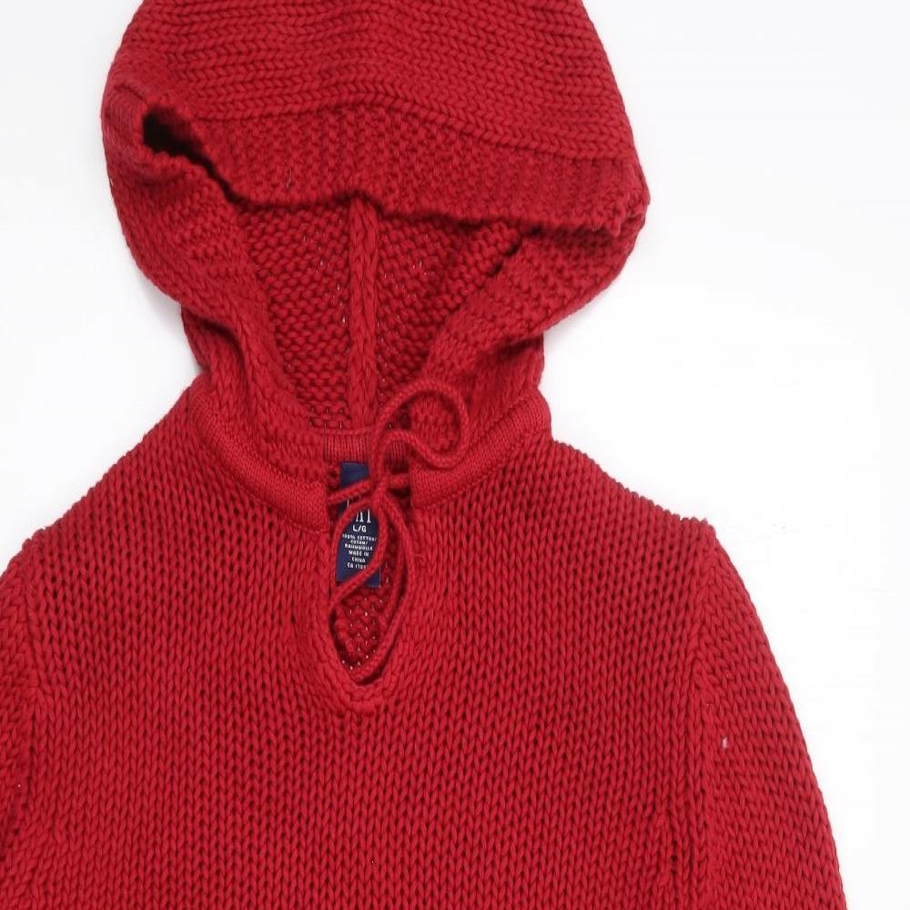 Gap Womens Red 100% Cotton Pullover Hoodie Size L Pullover
