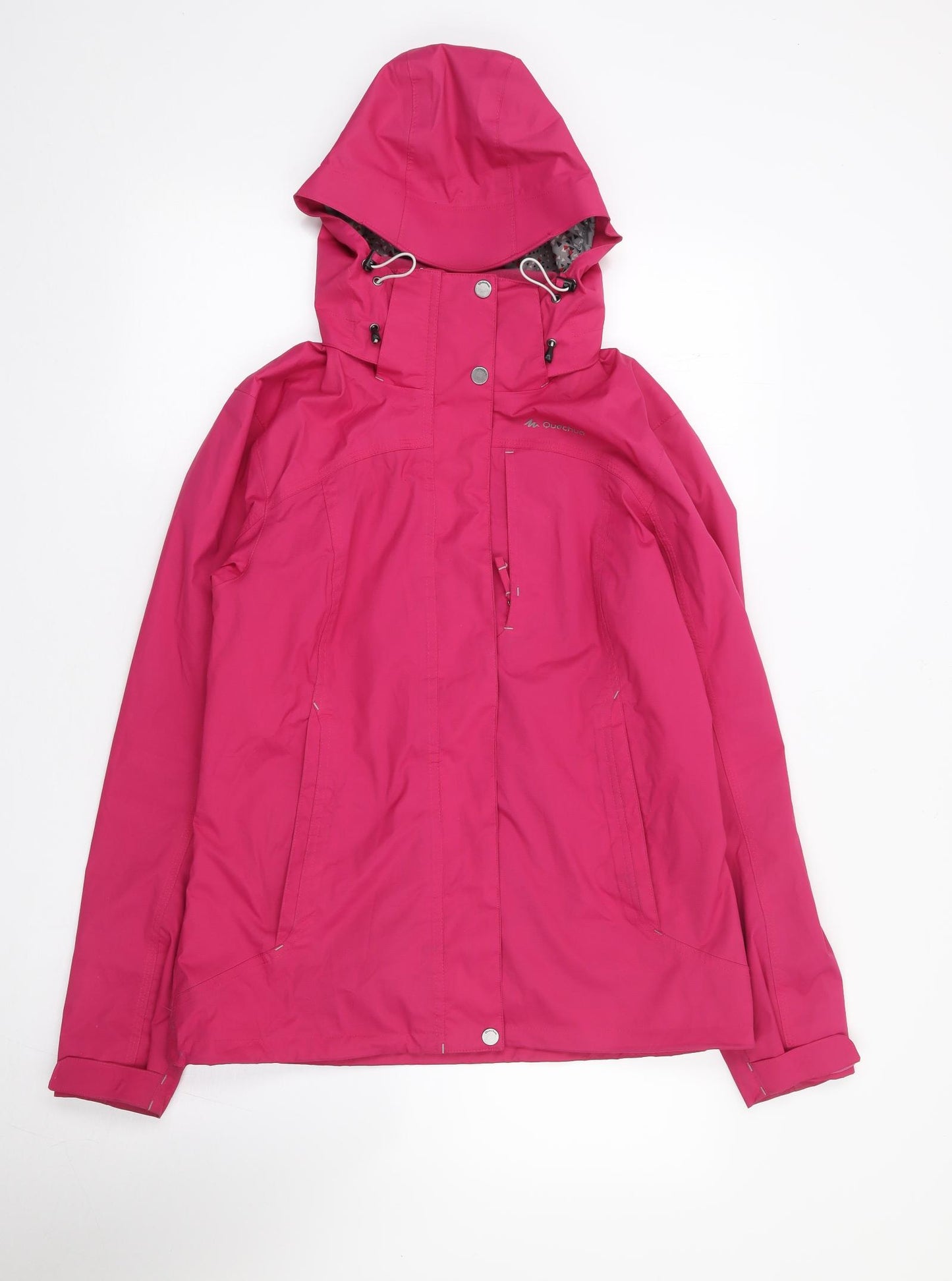 oxylane Womens Pink Rain Coat Coat Size M Zip