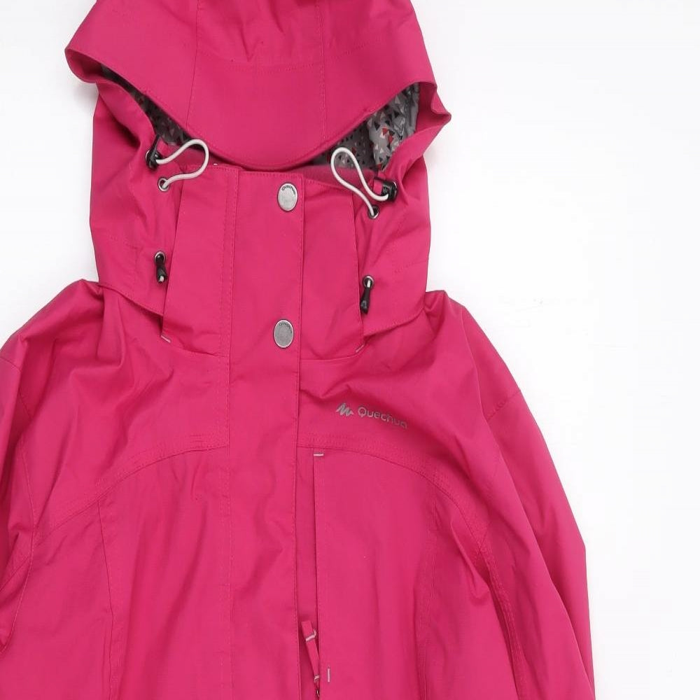 oxylane Womens Pink Rain Coat Coat Size M Zip