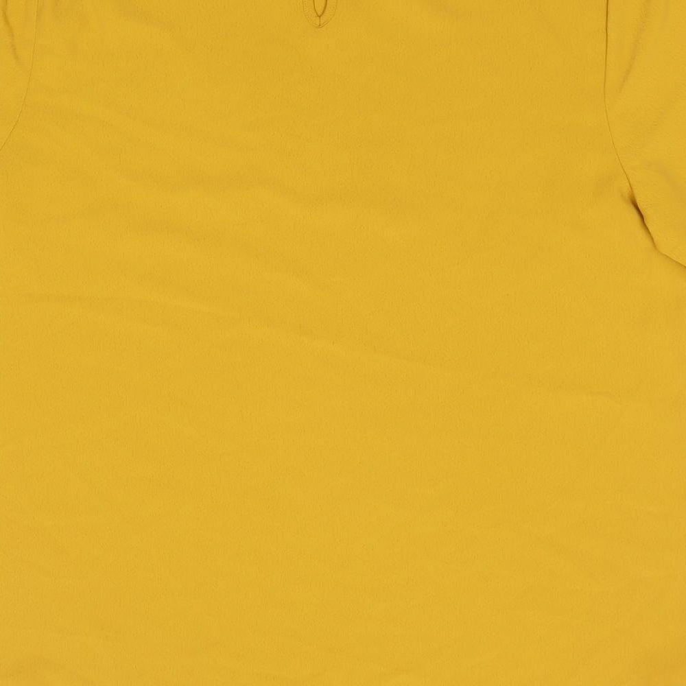 Primark Womens Yellow Polyester Jersey Blouse Size 12 Round Neck