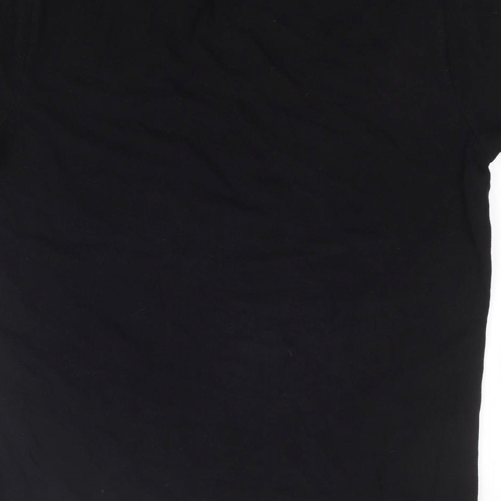 Primark Mens Black Cotton Polo Size L Collared Pullover