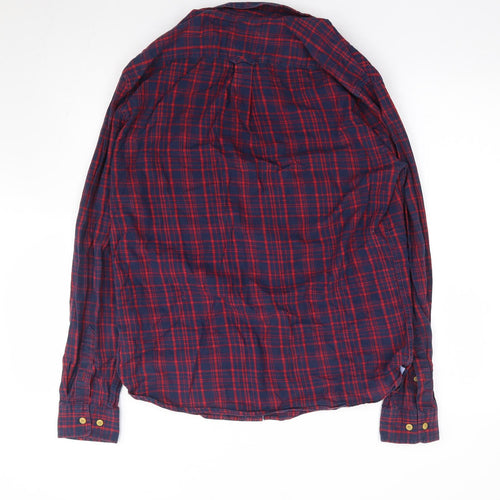 Howick Mens Blue Plaid Cotton Button-Up Size M Collared Button