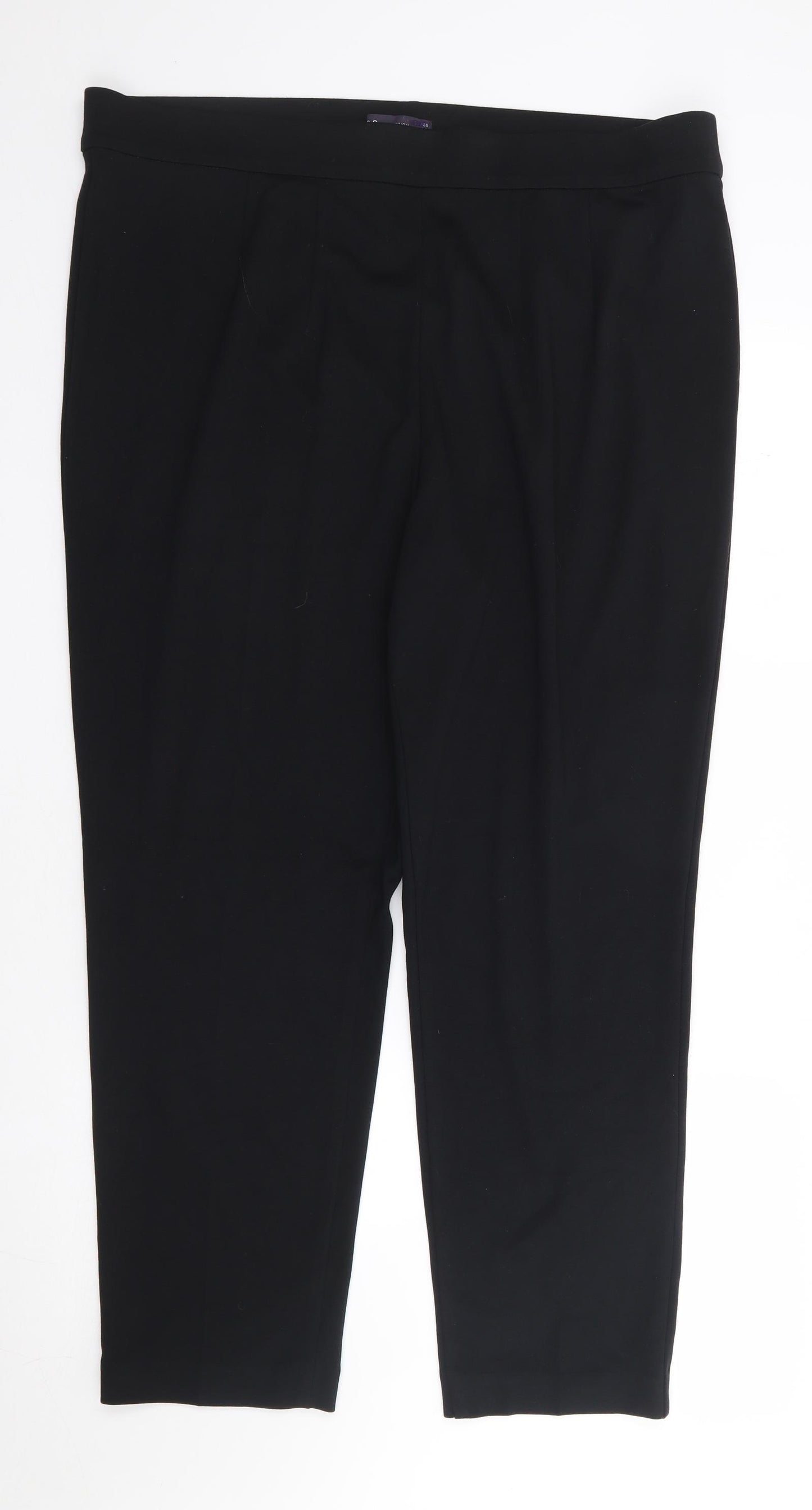 Marks and Spencer Womens Black Polyester Trousers Size 20 L28 in Regular