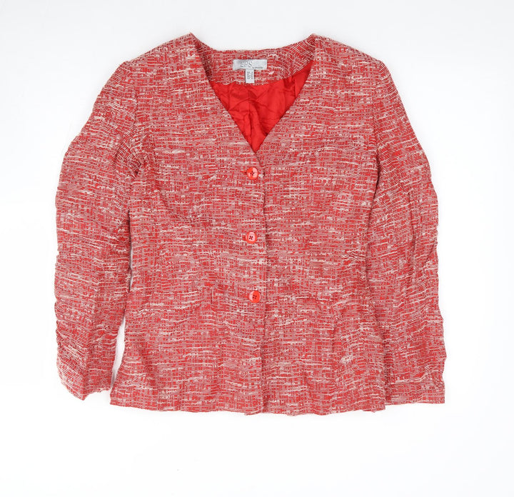 EPS by Episode Womens Red Flecked Viscose Jacket Suit Jacket Size 10