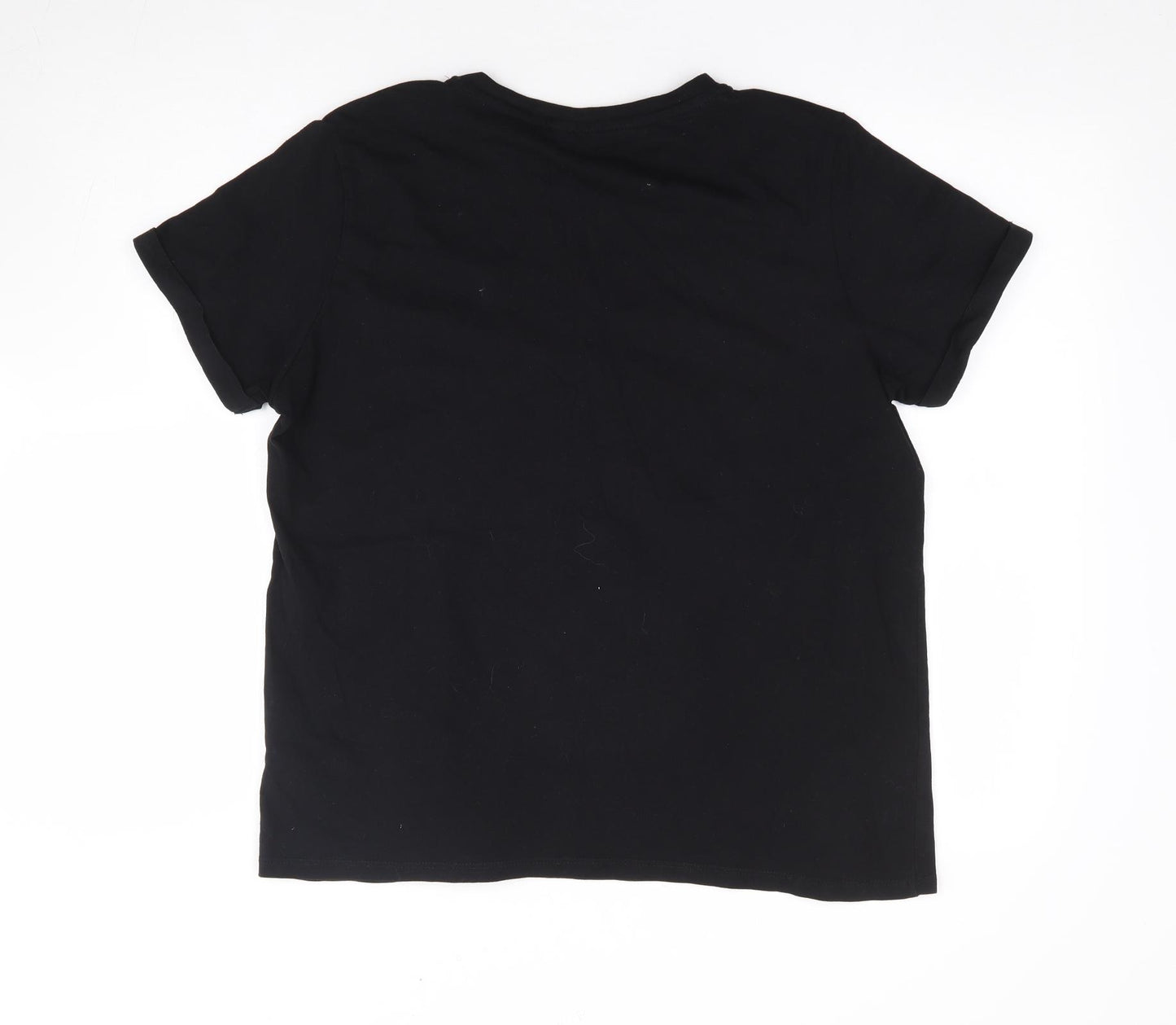 Primark Womens Black 100% Cotton Basic T-Shirt Size M Crew Neck