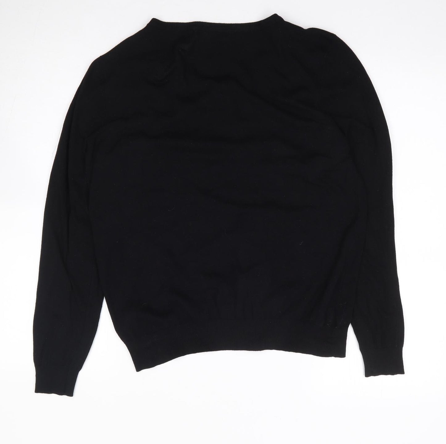 George Womens Black Round Neck Viscose Cardigan Jumper Size 16