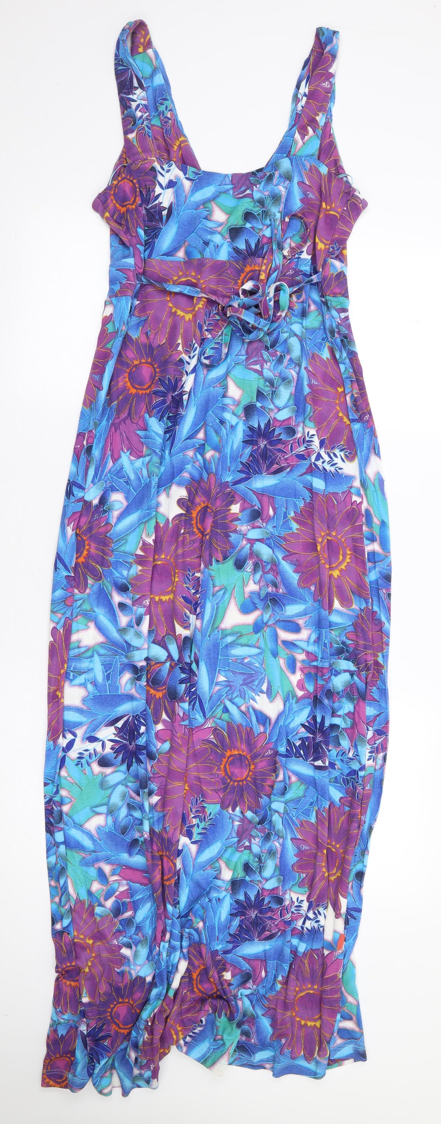 Debenhams Womens Multicoloured Floral Viscose Kaftan Size 10 V-Neck Pullover