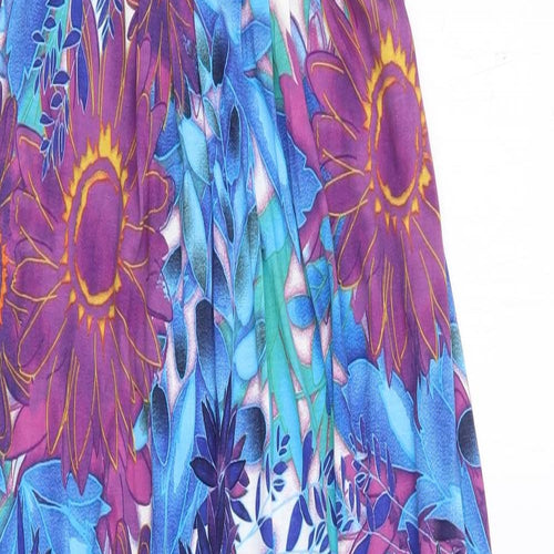 Debenhams Womens Multicoloured Floral Viscose Kaftan Size 10 V-Neck Pullover