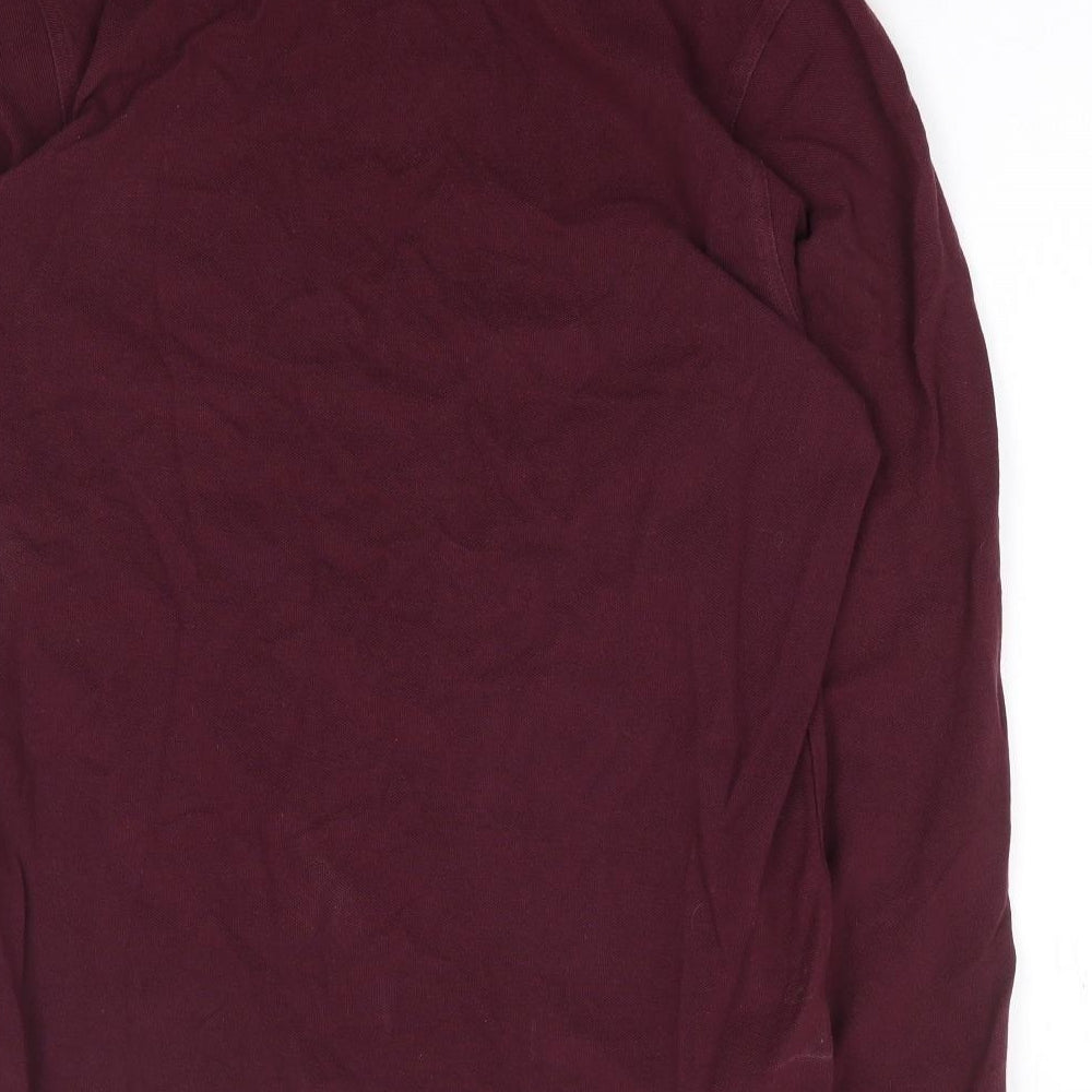 Fred Perry Mens Red Cotton Polo Size L Collared Pullover