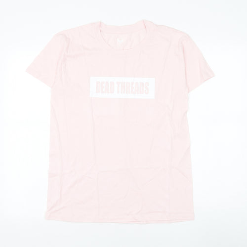 Dead threads Womens Pink Polyester Basic T-Shirt Size S Round Neck