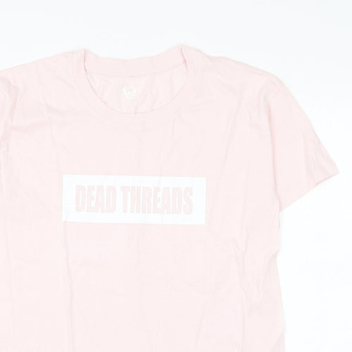 Dead threads Womens Pink Polyester Basic T-Shirt Size S Round Neck