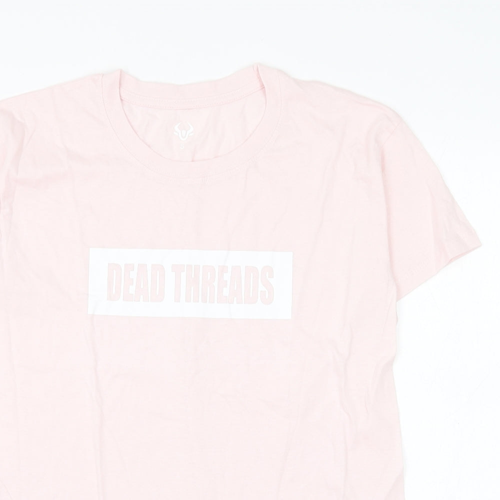Dead threads Womens Pink Polyester Basic T-Shirt Size S Round Neck