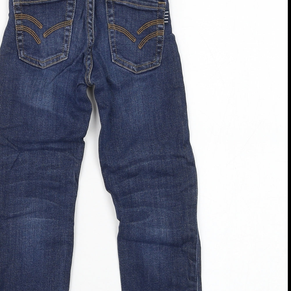Polarn O. Pyret Girls Blue Polyester Straight Jeans Size 2-3 Years Regular Pullover