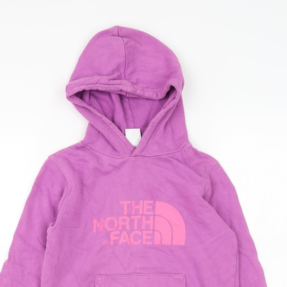 The North Face Girls Purple Cotton Pullover Hoodie Size S Pullover