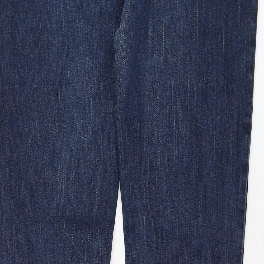 YesYes Womens Blue Cotton Skinny Jeans Size 14 L30 in Regular Zip