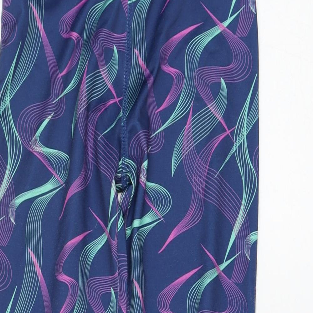 Dunnes Stores Girls Blue Geometric Polyester Jogger Trousers Size 9-10 Years Regular Pullover - Leggings