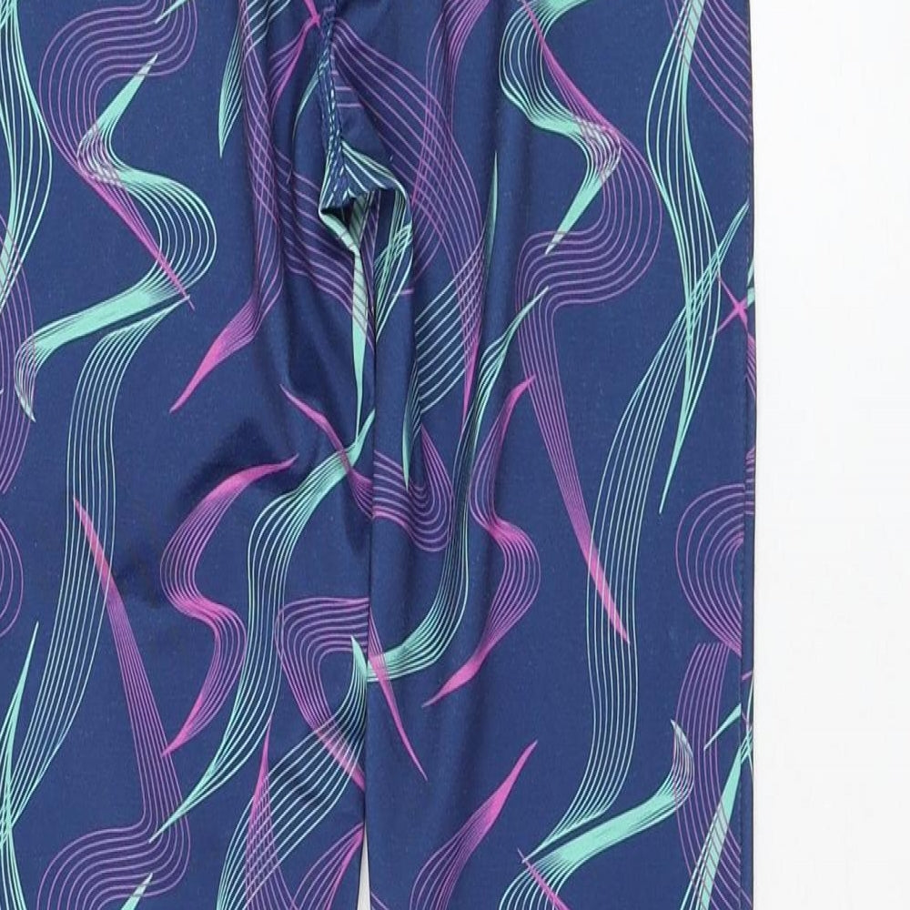 Dunnes Stores Girls Blue Geometric Polyester Jogger Trousers Size 9-10 Years Regular Pullover - Leggings