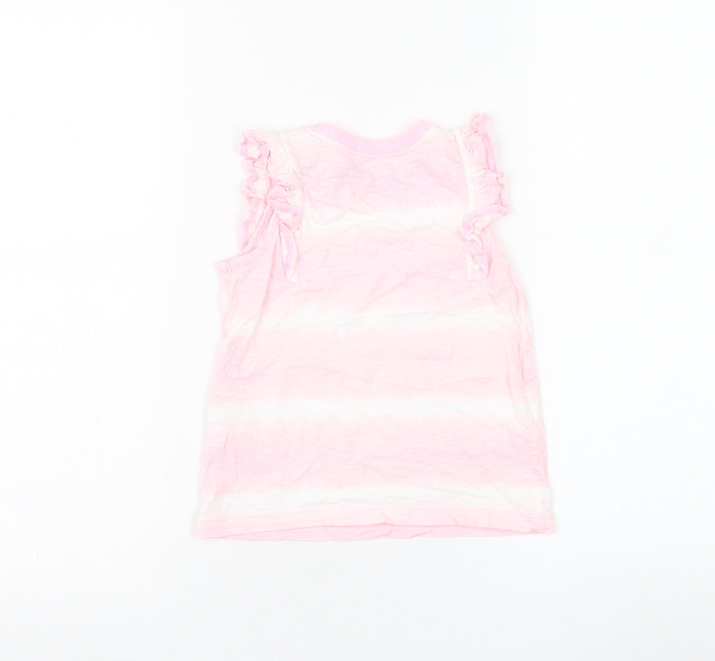 Dunnes Stores Girls Pink Cotton Basic Tank Size 4-5 Years Round Neck Pullover