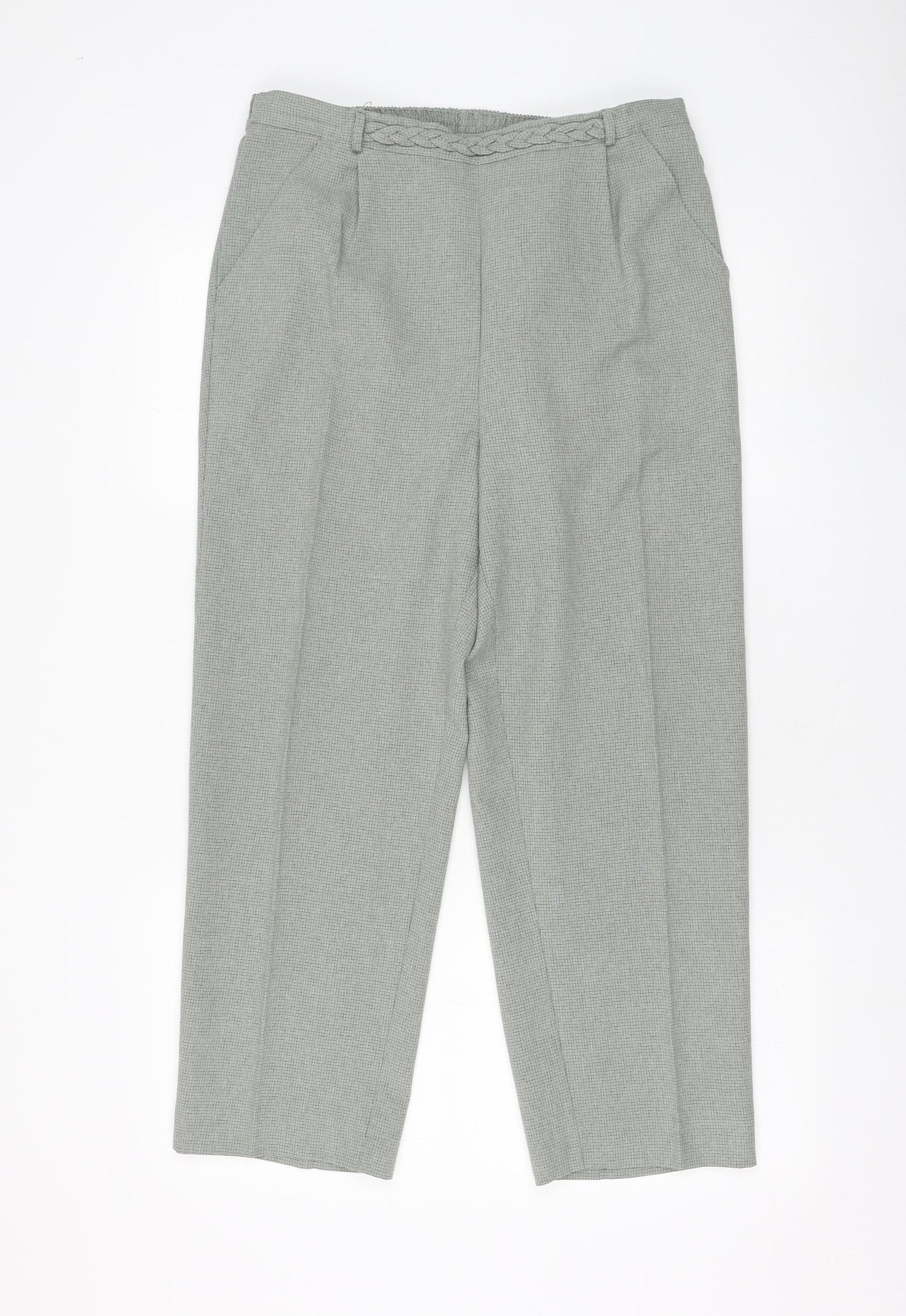 Bonmarché Womens Green Polyester Trousers Size 12 L25 in Regular