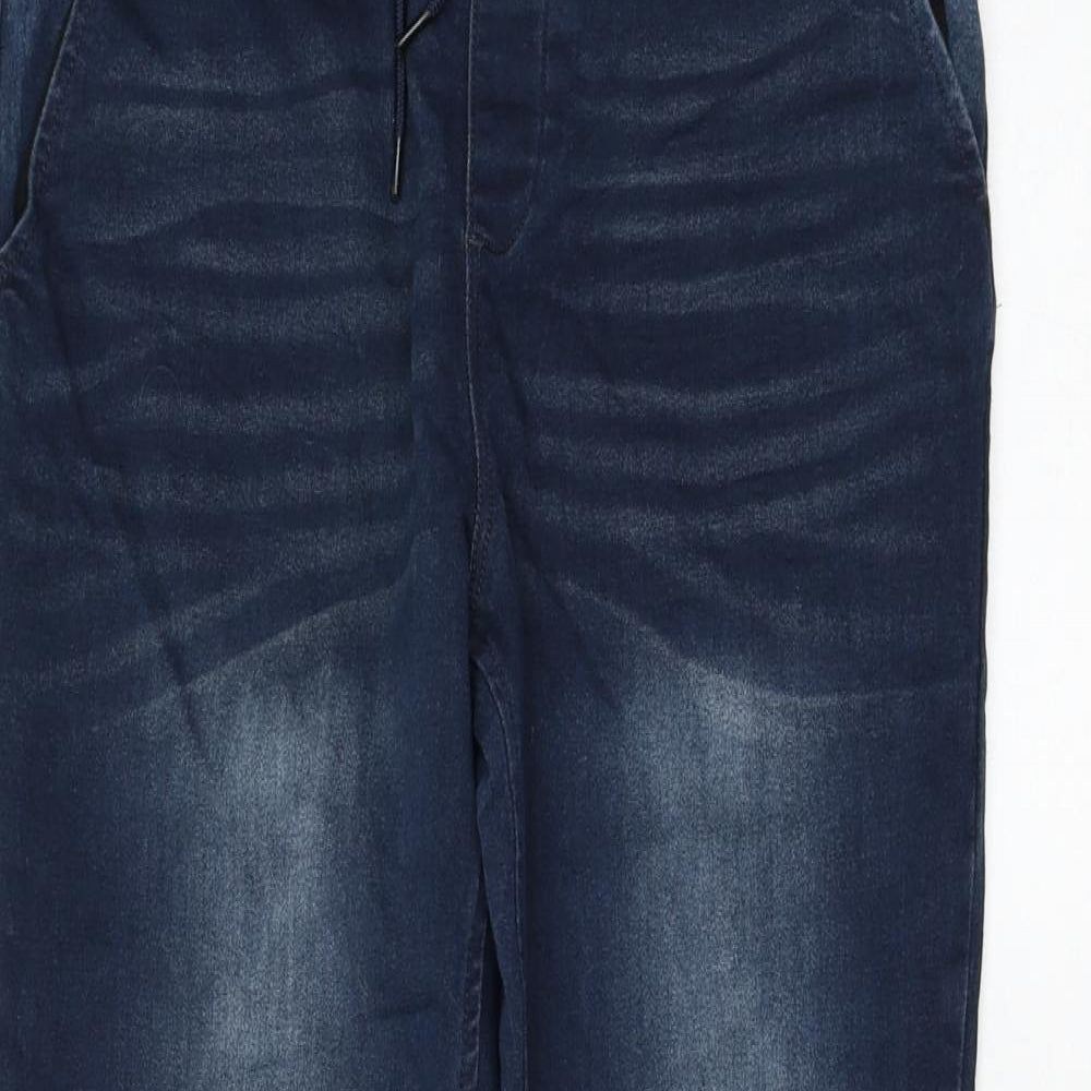 NEXT Boys Blue Cotton Straight Jeans Size 13 Years Regular Drawstring