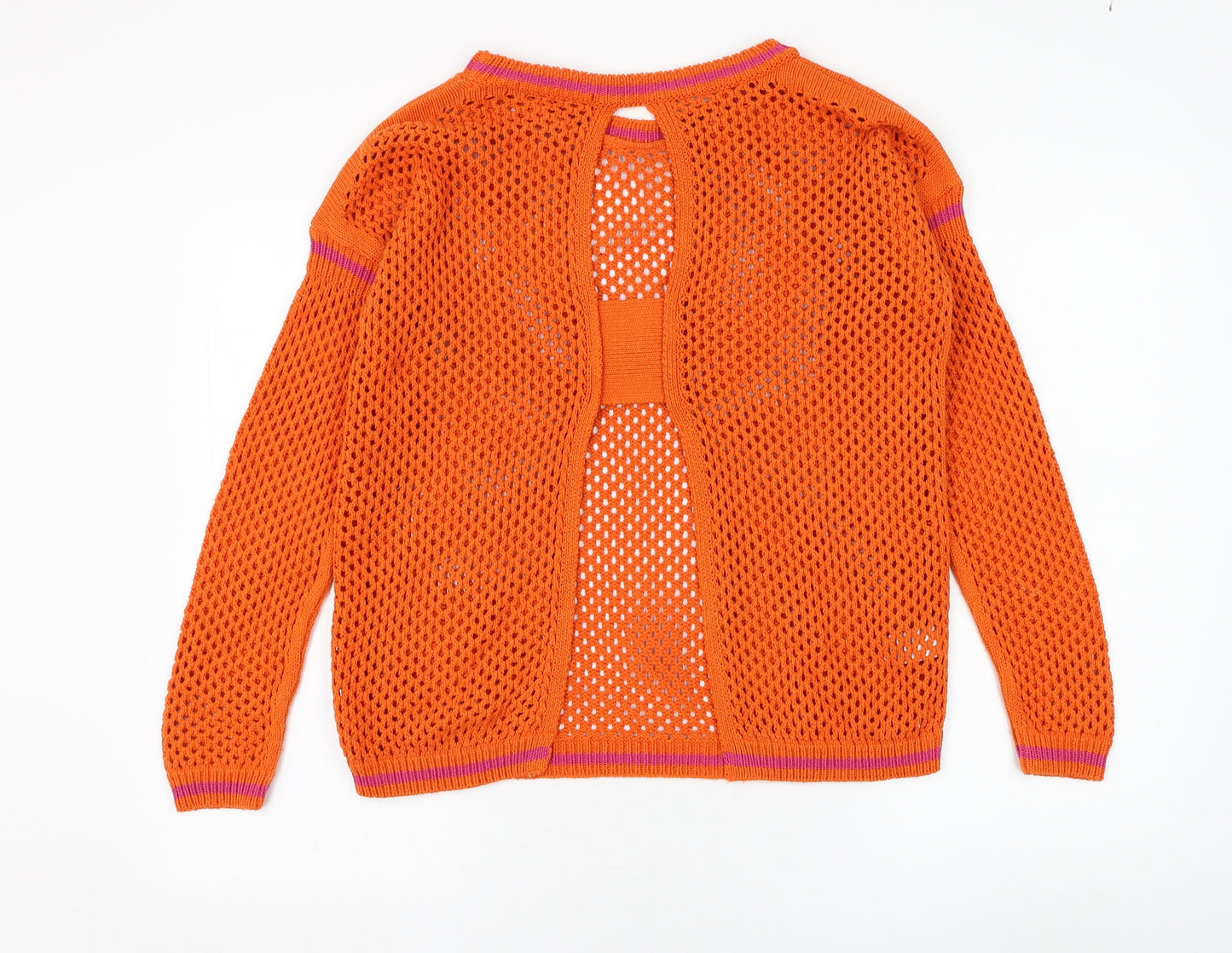 NEXT Womens Orange Round Neck Cotton Pullover Jumper Size S