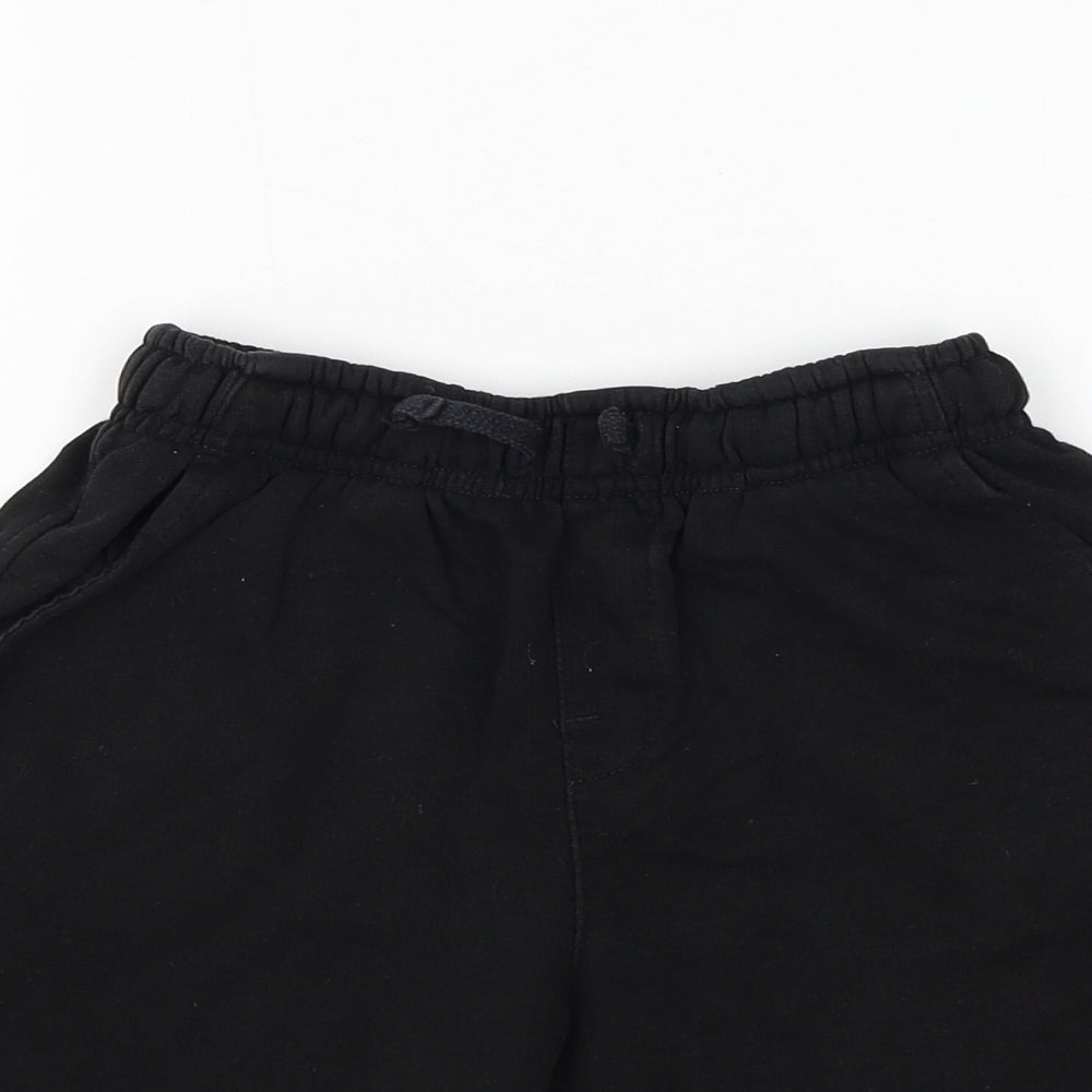 George Boys Black Cotton Sweat Shorts Size 8-9 Years Regular Drawstring