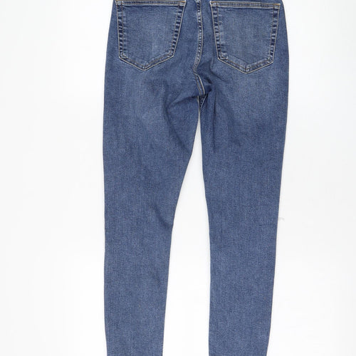 Topshop Womens Blue Cotton Skinny Jeans Size 28 in L30 in Regular Zip