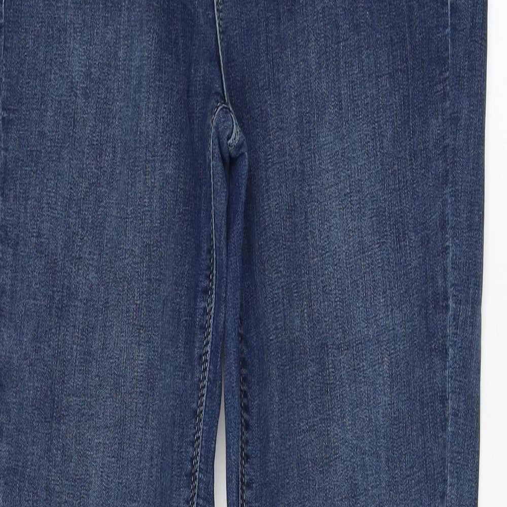 Oasis Womens Blue Cotton Skinny Jeans Size 12 L30 in Regular Zip