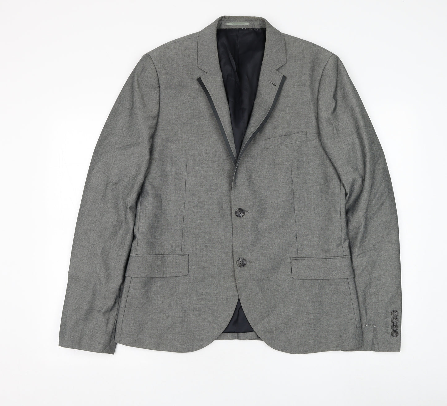 Topman Mens Grey Polyester Jacket Suit Jacket Size 40