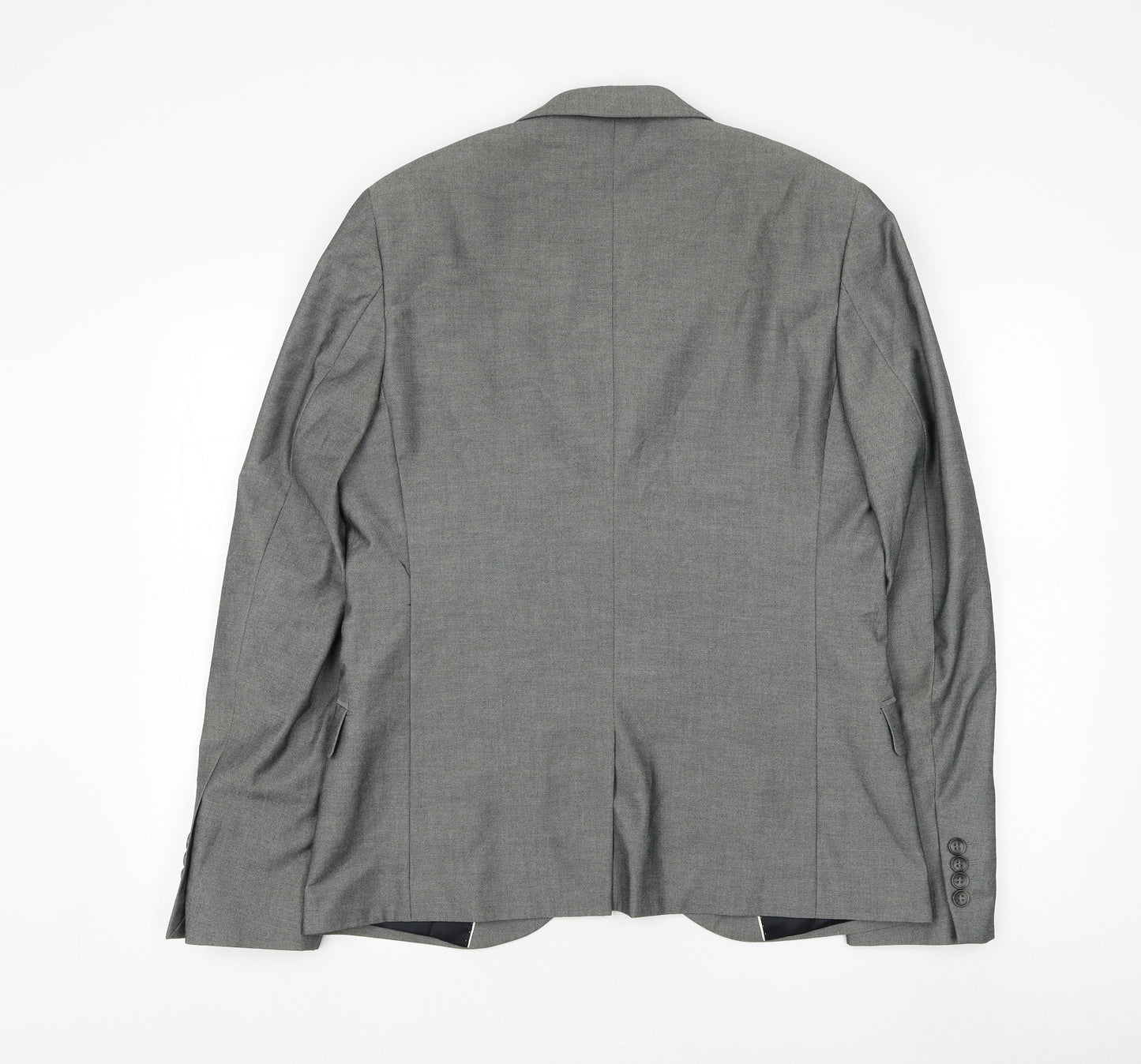 Topman Mens Grey Polyester Jacket Suit Jacket Size 40