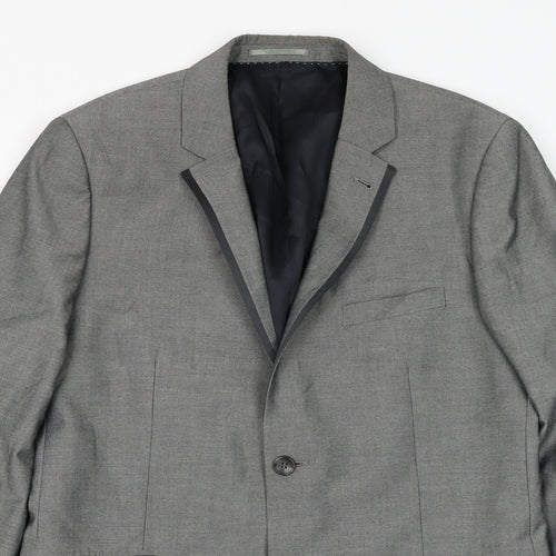 Topman Mens Grey Polyester Jacket Suit Jacket Size 40