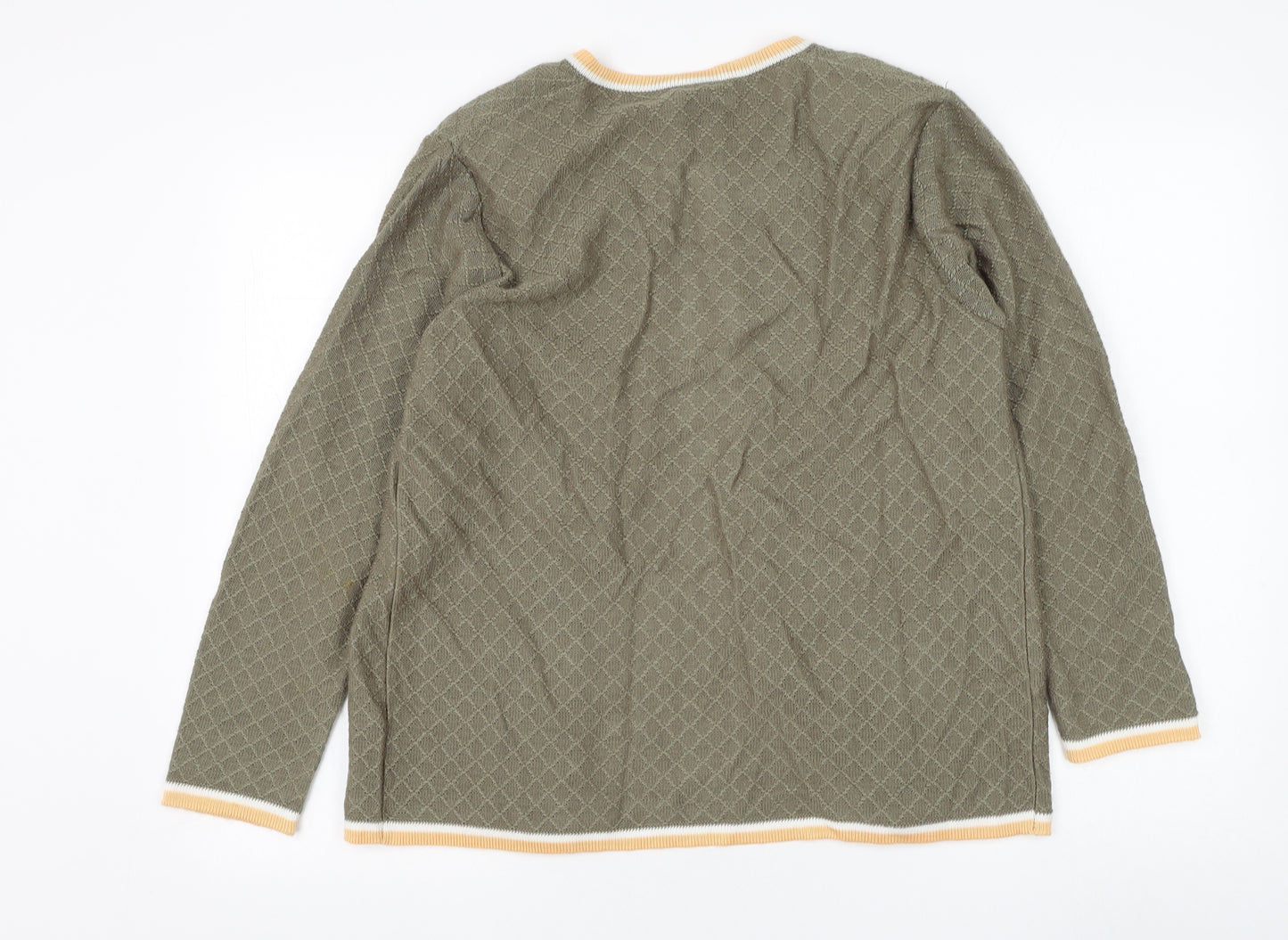 Grazia Womens Green Round Neck Acrylic Cardigan Jumper Size 14