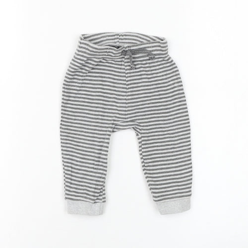 George Boys Grey Striped Cotton Jogger Trousers Size 6-9 Months Pullover - Winnie The Pooh