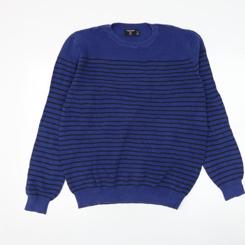 Springfield Mens Round Neck Striped Polyester Pullover Jumper Size XL