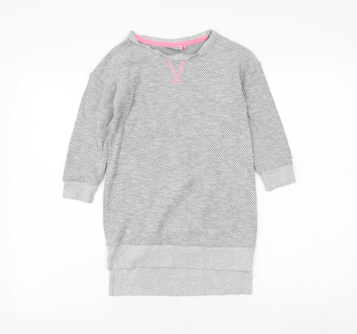 NEXT Girls Grey Round Neck Cotton Pullover Jumper Size 5 Years Pullover